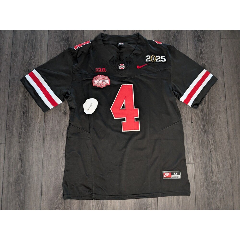 Jeremiah Smith #4 Ohio Buckeyes 2025 BLACKOUT Natty Champs Men's Jersey - Picture 3 of 8
